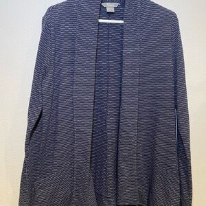 Natural Reflections Navy and White Striped Cardigan